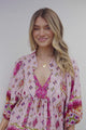 JAASE - Boheme Blouse: Thick Collar Smock Blouse in Lost Tribe Print
