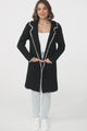 Kinny Cardigan - Collared Contrast Stiching Cardigan in Black