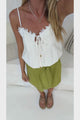 Larimar Shorts - Tailored Tie-Waist Shorts with Pockets in Green