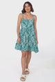 Baasa Mini Dress - Playful Sun Dress In Scala Print Green