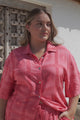 Talitha Button Up Shirt And Shorts Set - Astra Print in Pink