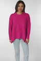 Sammy Jumper - Crew Neck Ribbed Shark Bite Hemline Jumper in Hot Pink