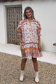 JAASE - Addy Mini Dress: Statement Balloon Sleeve Button Down Dress in Quincy Print