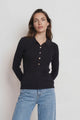 Alexander Knit Top - Ribbed Knit Top with long fitted Sleeves Black