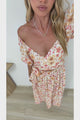Devlin Midi Dress - Tie Up A-Line Dress with Elasticated Bodice in Noelia Print