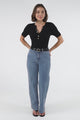 Ashton Jeans - High Waisted Wide Leg Jeans in Medium Wash Denim