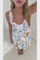 Byetta Mini Dress - Tie Shoulder Strap Sun Dress with Pockets in Rubie Print