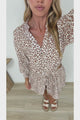 Hana Playsuit - V Neck Cut Out Waist Playsuit with Pockets in Leo Lily Print