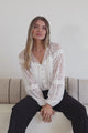 Jocelyn Blouse - Lace Button Down with Cami and Balloon Sleeves in Cream