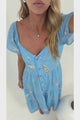 Billie Midi Dress - On or Off Shoulder Button Down Dress with Pockets in La Mer Print