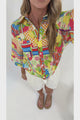 Balbi Shirt - Relaxed Button Down Shirt in Limone Bella Print