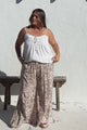 Charli Pants - Paper Bag High Waisted Wide Leg Pants in Akira Print