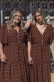 Tassia Maxi Dress - Buttoned Bodice Pull Tie Waist Dress in Kendy Print