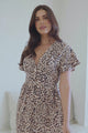 Drielly Midi Dress - Flutter Cap Sleeve Button Down Dress in Perrie Print