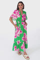 Abha Maxi Dress - Buttoned Bodice A Line Dress in Raine Print