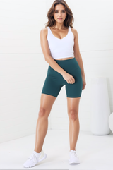 Axel Bike Shorts - Thick Highwaisted Band Bike Shorts in Teal