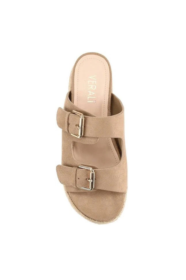 Denmark Footbed Slides - Taupe Micro