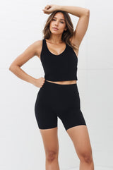 Axel Bike Shorts - Thick Highwaisted Band Bike Shorts in Black