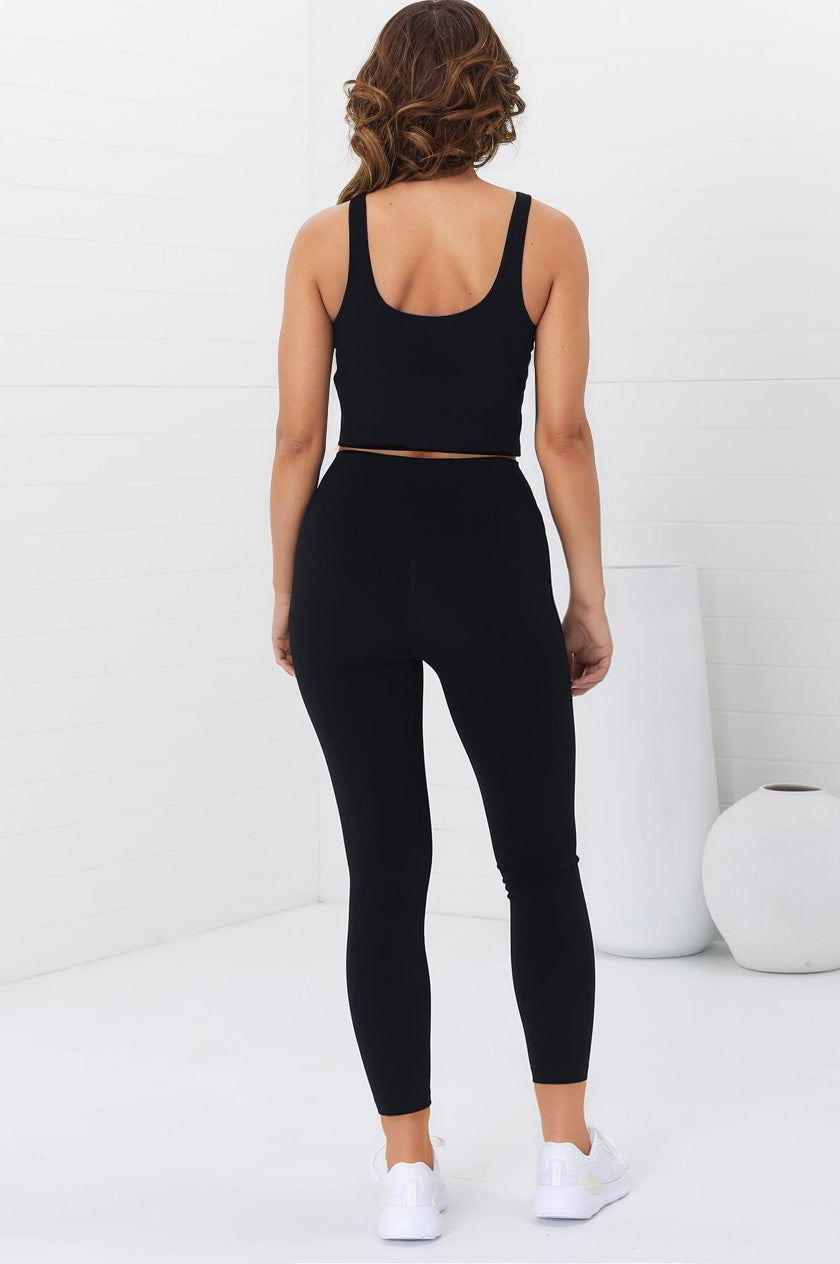 Axel Leggings - High Waisted Full Length Leggings in Black