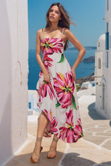 Bonita Maxi Dress: Spaghetti Strap Sun Dress in Lisbeth Print