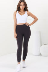 Axel Leggings - High Waisted Full Length Leggings in Dark Carbon Ash