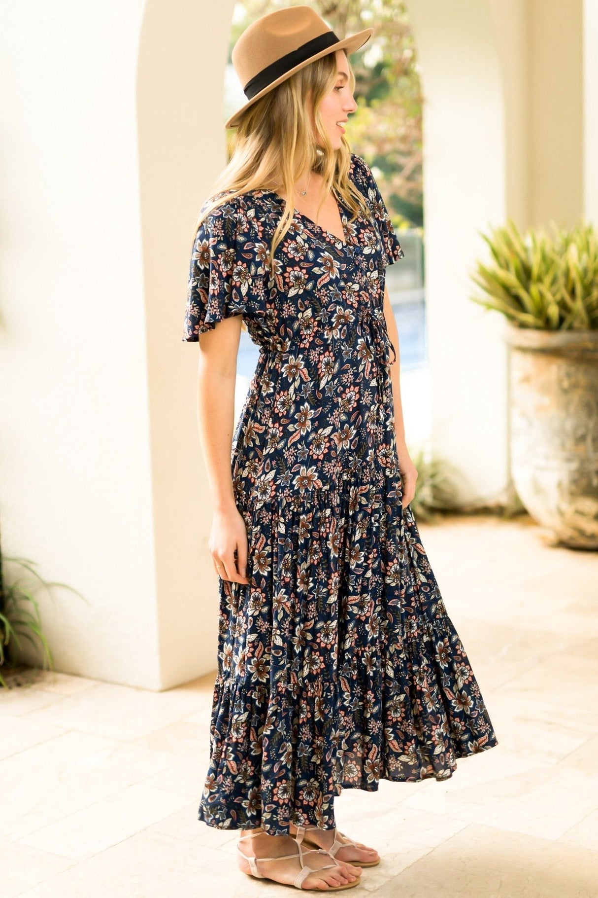 Salty Crush Marla Maxi Dress - Navy Floral