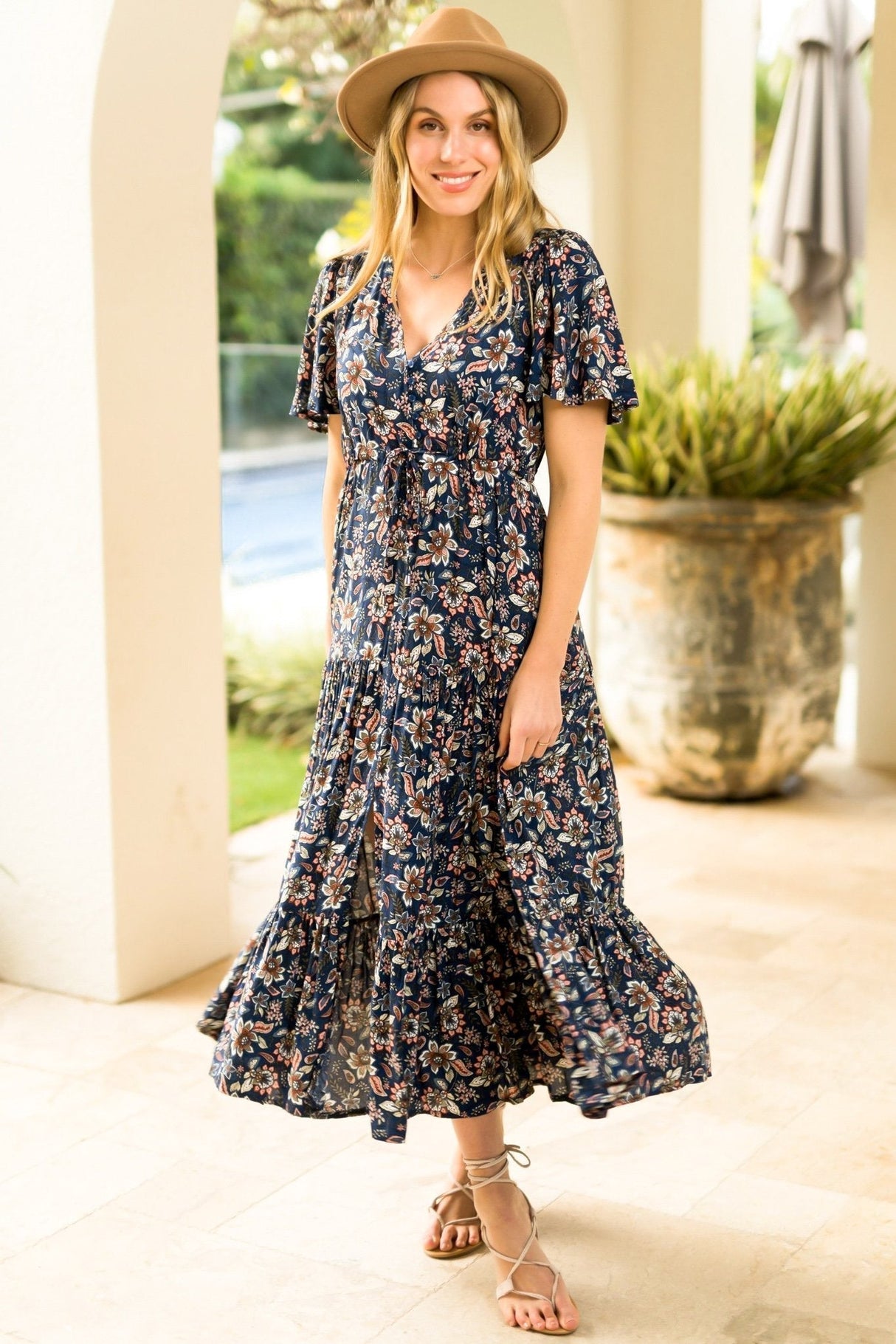 Salty Crush Marla Maxi Dress - Navy Floral