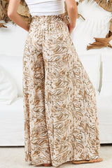 Charli Pants - Paper Bag High Waisted Wide Leg Pants in Akira Print