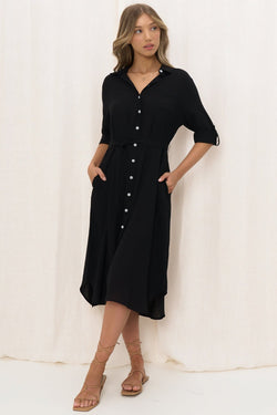 Blanca Midi Dress - Black
