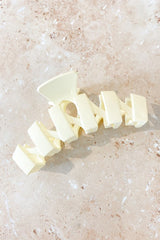 Brooke Wavy Claw Clip - Cream