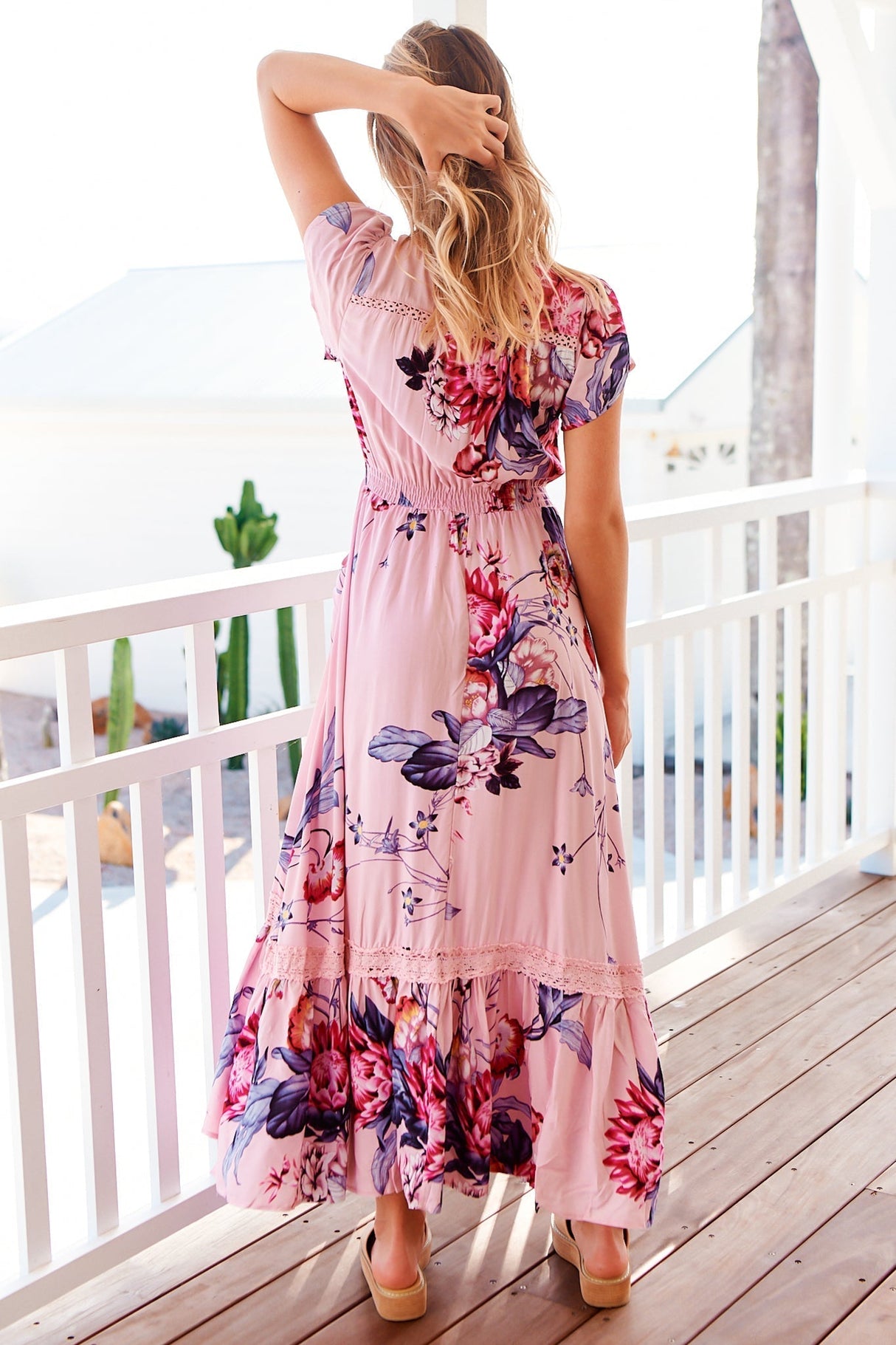 Jaase Carmen Dahlia Maxi Dress Floral Pink