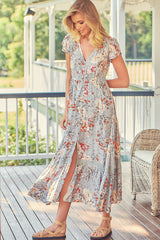 Carmen - Orange Blossom Maxi Dress