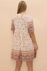 Chia Mini Dress - Babydoll Dress in Livia Print