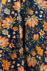 Florida Jumpsuit - Square Neckline Wide Leg Jumpsuit in California Poppy Print