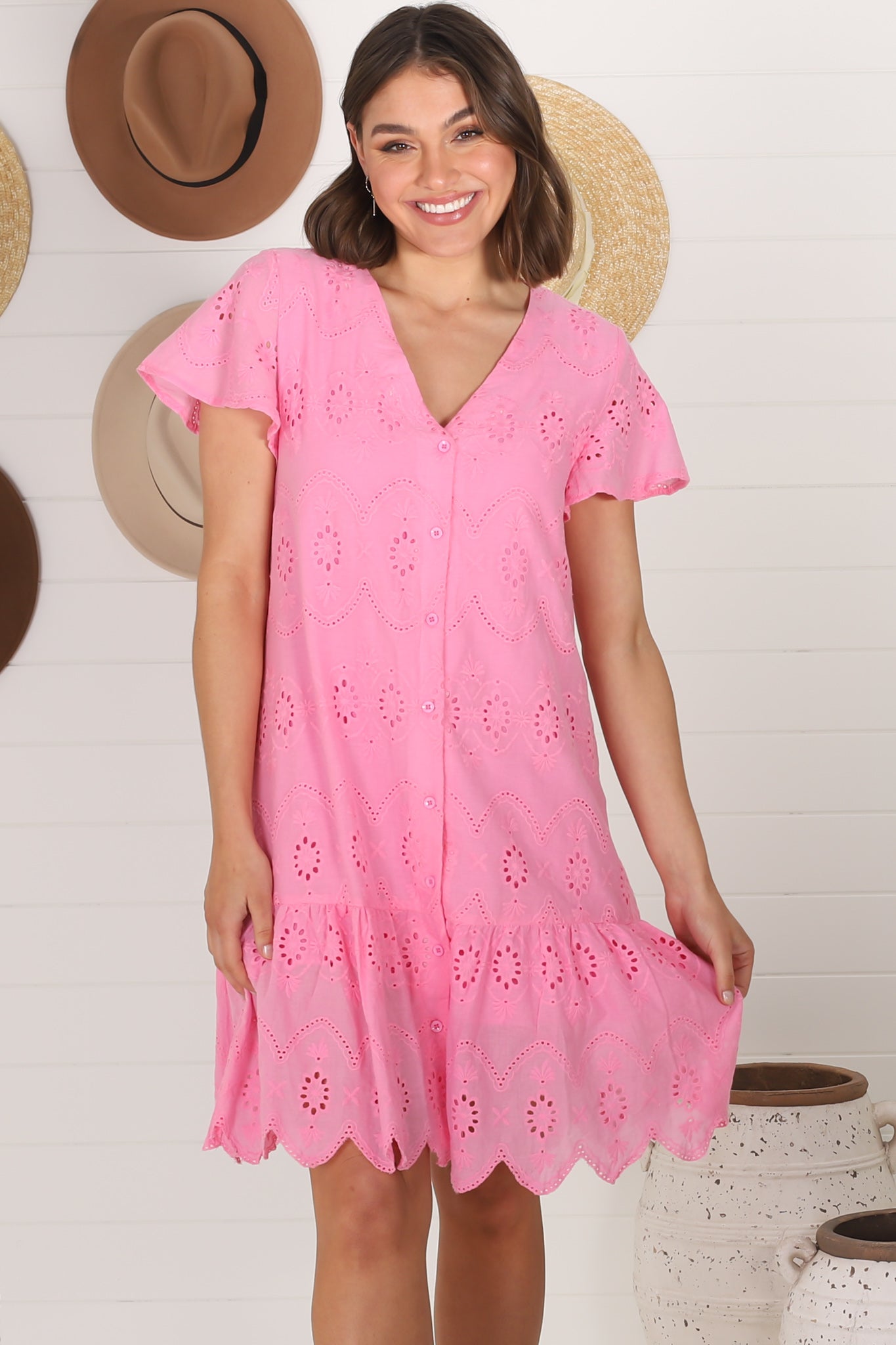 Edith Mini Dress - Pink