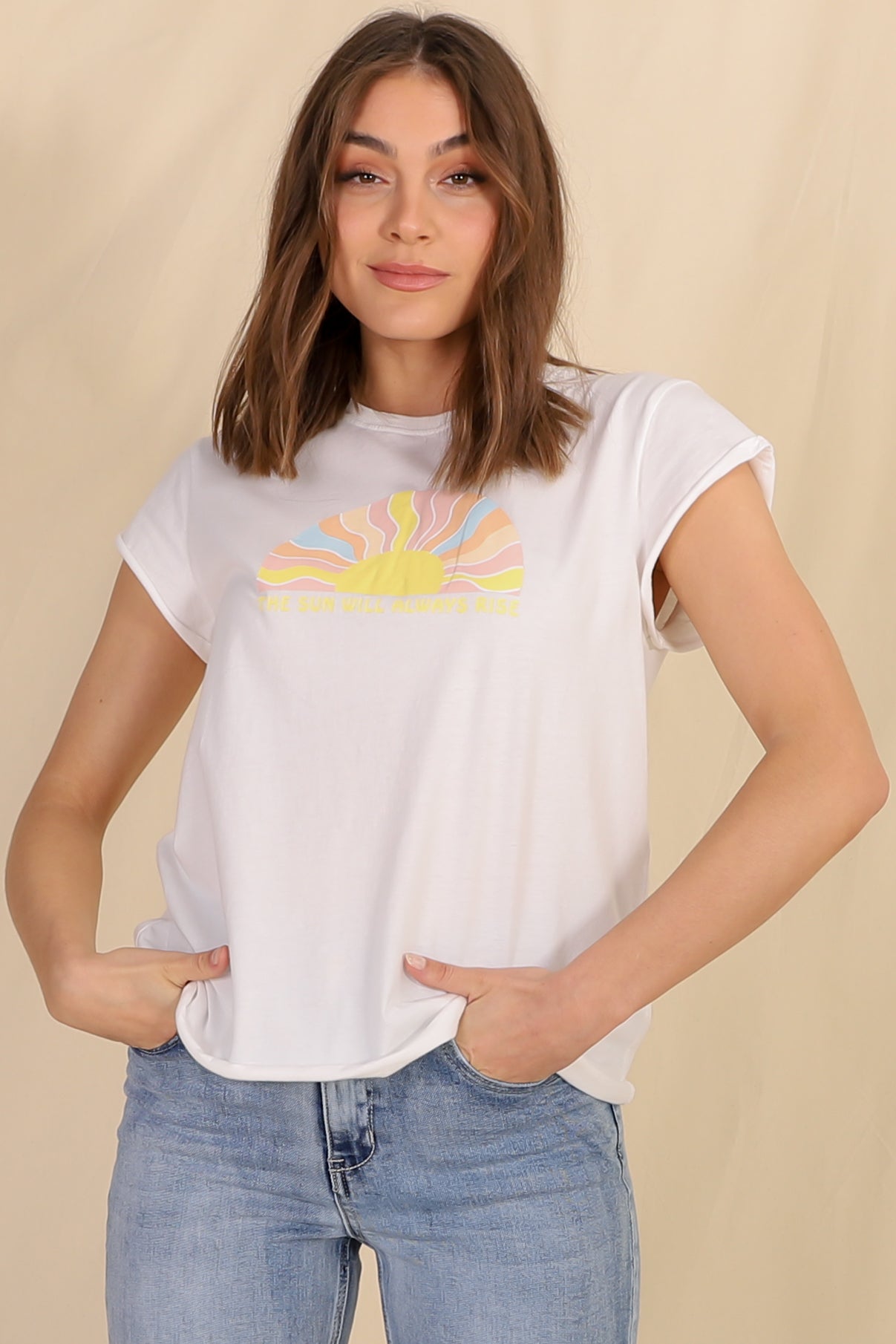 The Sun Tee - Graphic Short Sleeve T-Shirt in White