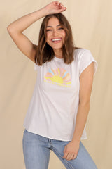 The Sun Tee - Graphic Short Sleeve T-Shirt in White