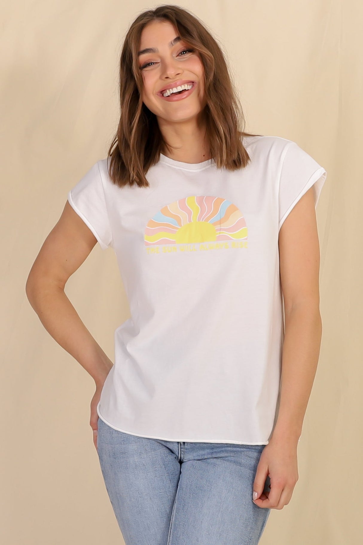 The Sun Tee - Graphic Short Sleeve T-Shirt in White