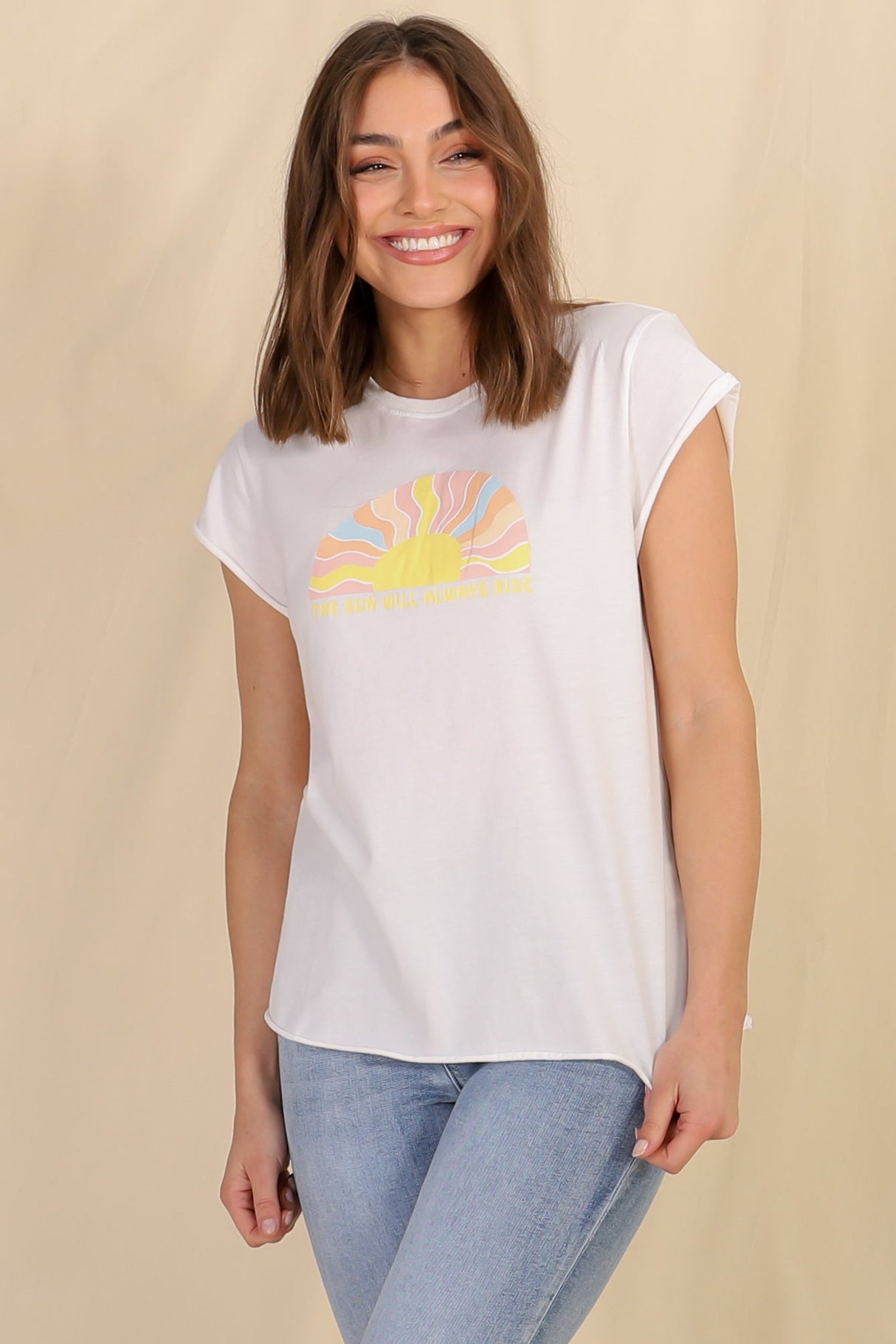 The Sun Tee - Graphic Short Sleeve T-Shirt in White