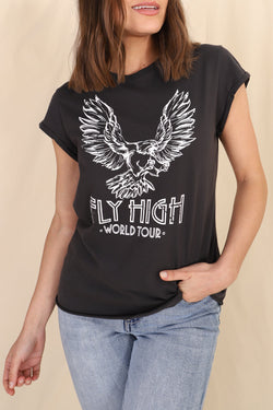 Salty Crush Fly High Vintage Tee - Charcoal