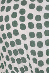 Derla Maxi Dress - V Neck Cap Sleeve Pull Tie Waist A Line Dress in Maryanne Print Green