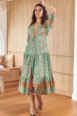 Jaase Tessa Synergy Maxi Dress Floral Green