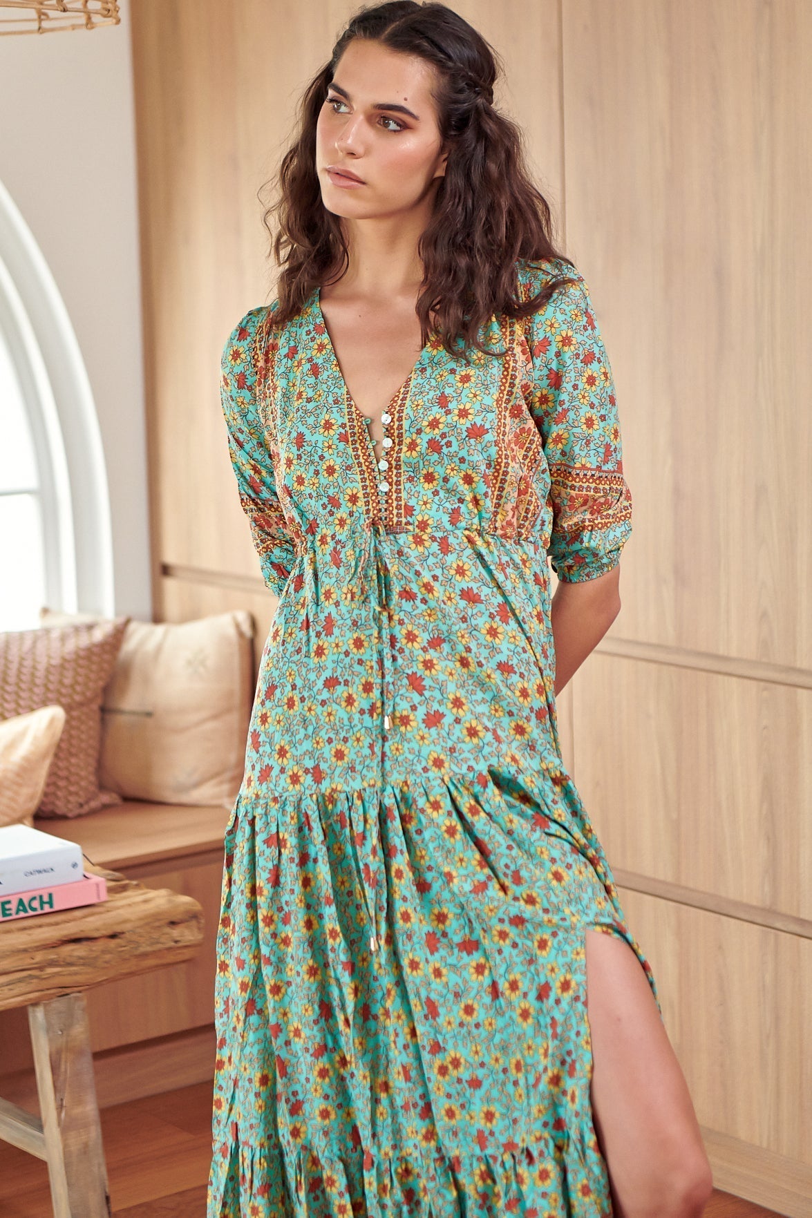 Jaase Tessa Synergy Maxi Dress Floral Green