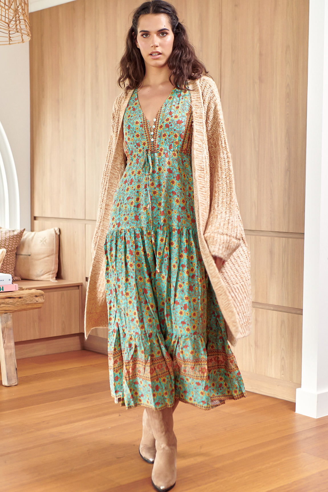 Jaase Tessa Synergy Maxi Dress Floral Green