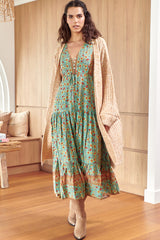 Jaase Tessa Synergy Maxi Dress Floral Green