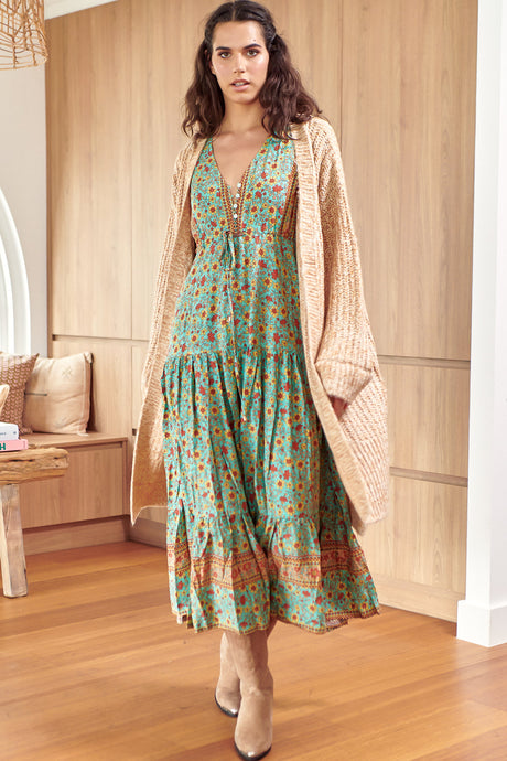 Jaase Tessa Synergy Maxi Dress Floral Green