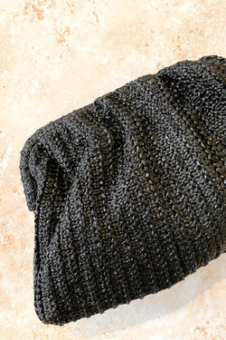 Lana Straw Clutch - Black