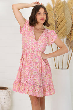 Lizzie - Pink Avalon Mini Dress