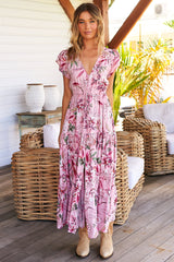 Melissa - Pink Lotus Maxi Dress