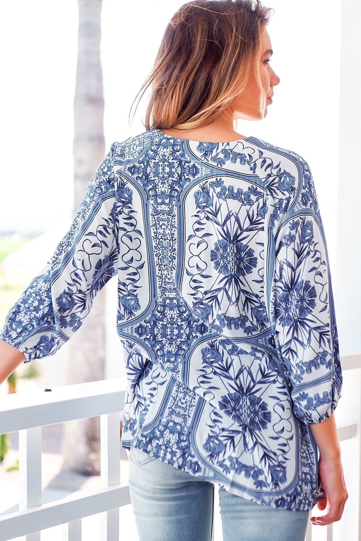 Jaase Palas Denim Dreams Top White Blue